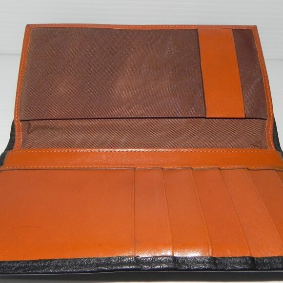 VTG Dooney & Bourke AWL Black Brown Trim Pebble Leather Wallet. - Picture 5 of 9